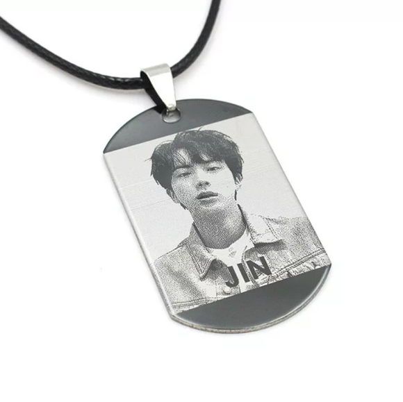 BTS JIN Stainless Steel Pendant Necklace Bangtan - Picture 2 of 5